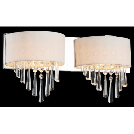 Cwi Lighting 2 Light Wall Sconce With Chrome Finish 5565W19C-2 (Off White)